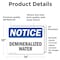 Signmission Demineralized Water, 14 in W x Rectangle, Vinyl Decal OS-2PACK-NS-D-1014-L-10972 - alternate 6